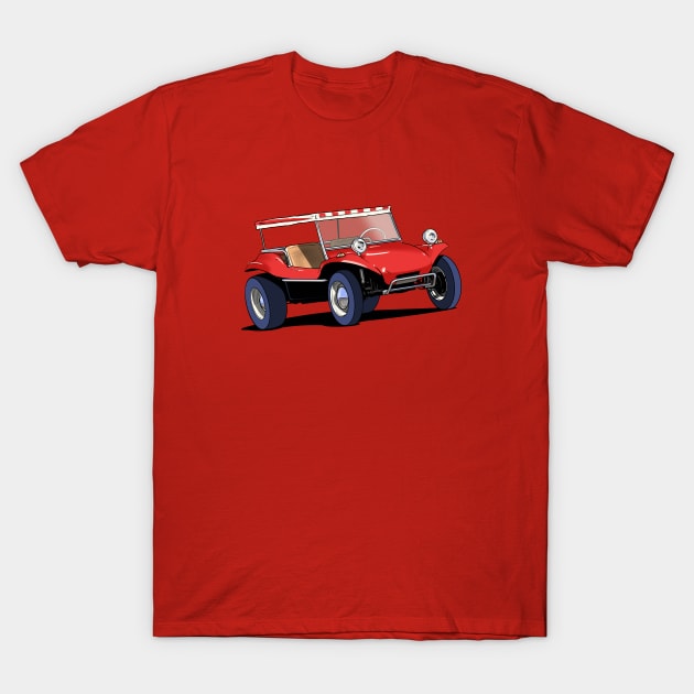 Baja Beach Buggy in Red T-Shirt by Webazoot